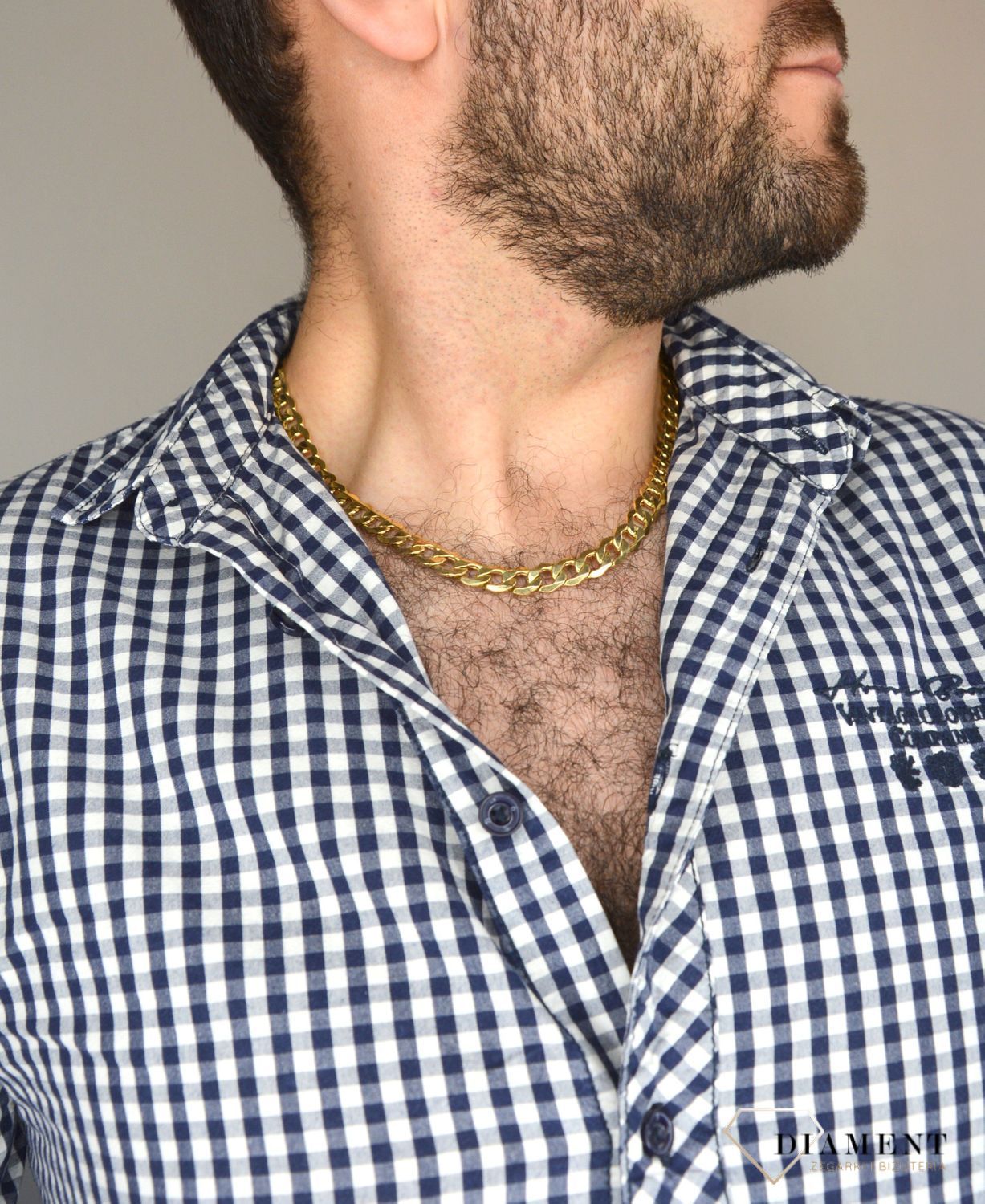 Złoty łańcuszek 585 pancerka 9 mm DIA-LAN-1117-585D 9mm  ✅ Złoty łańcuszek o splocie pancerki ✅.jpg